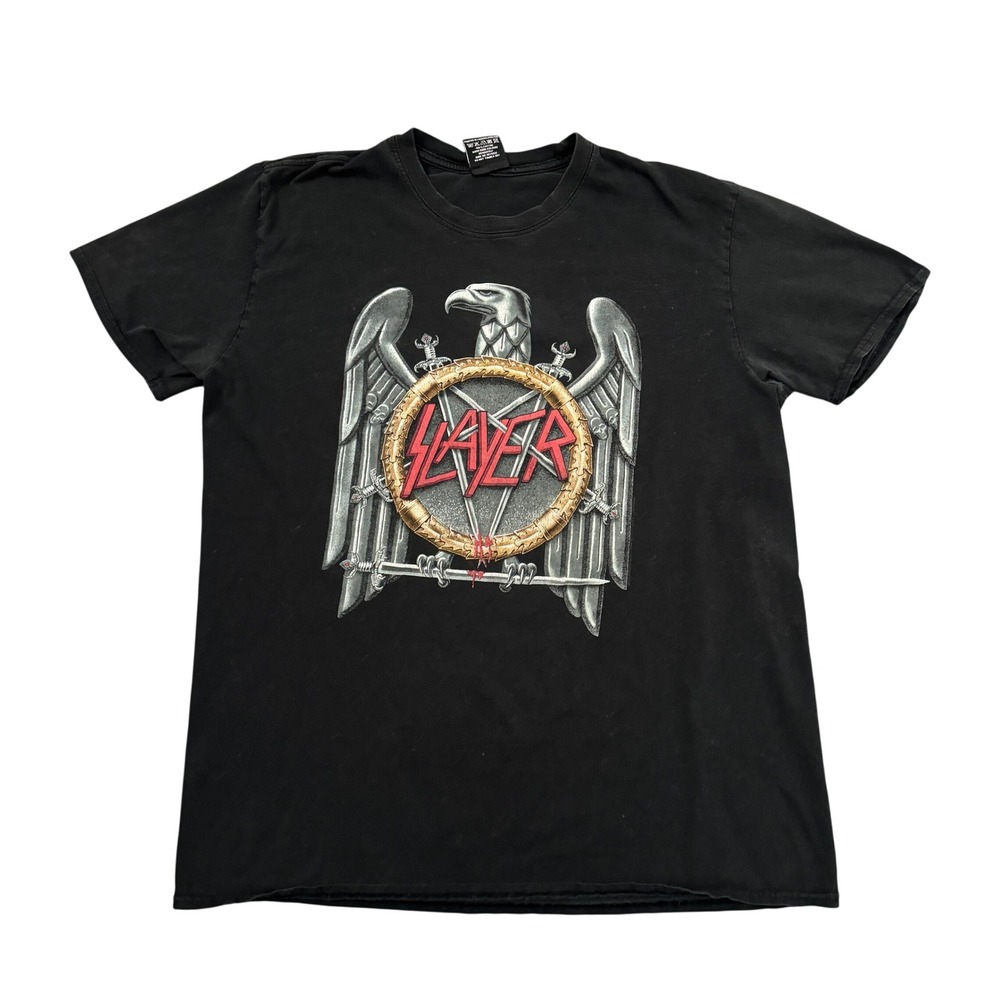 Absolute Cult Slayer Band Graphic T-Shirt Mens XL Black Eagle Logo Thrash Metal